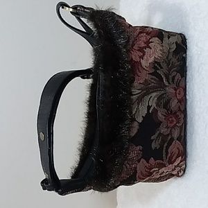 Tapestry & Faux Fur Bag